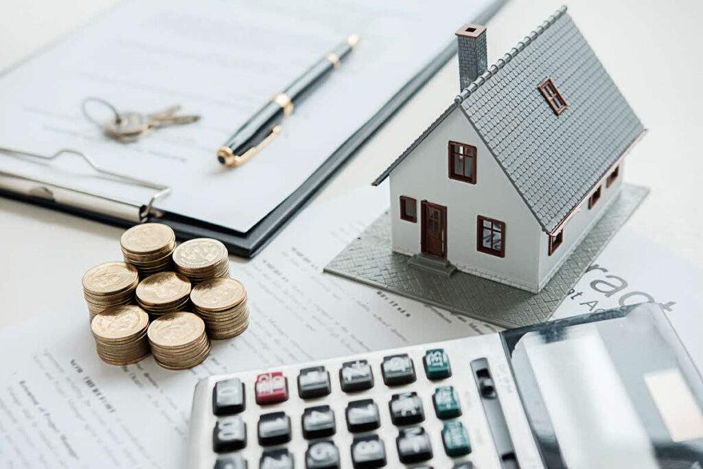 房貸成數計算主題視覺：呈現利率、現金流與機會成本三者之間的財務權衡